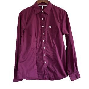 Cinch Women's Burgundy Western Button Up Long Sleeve Shirt Sz Large MSW9164030